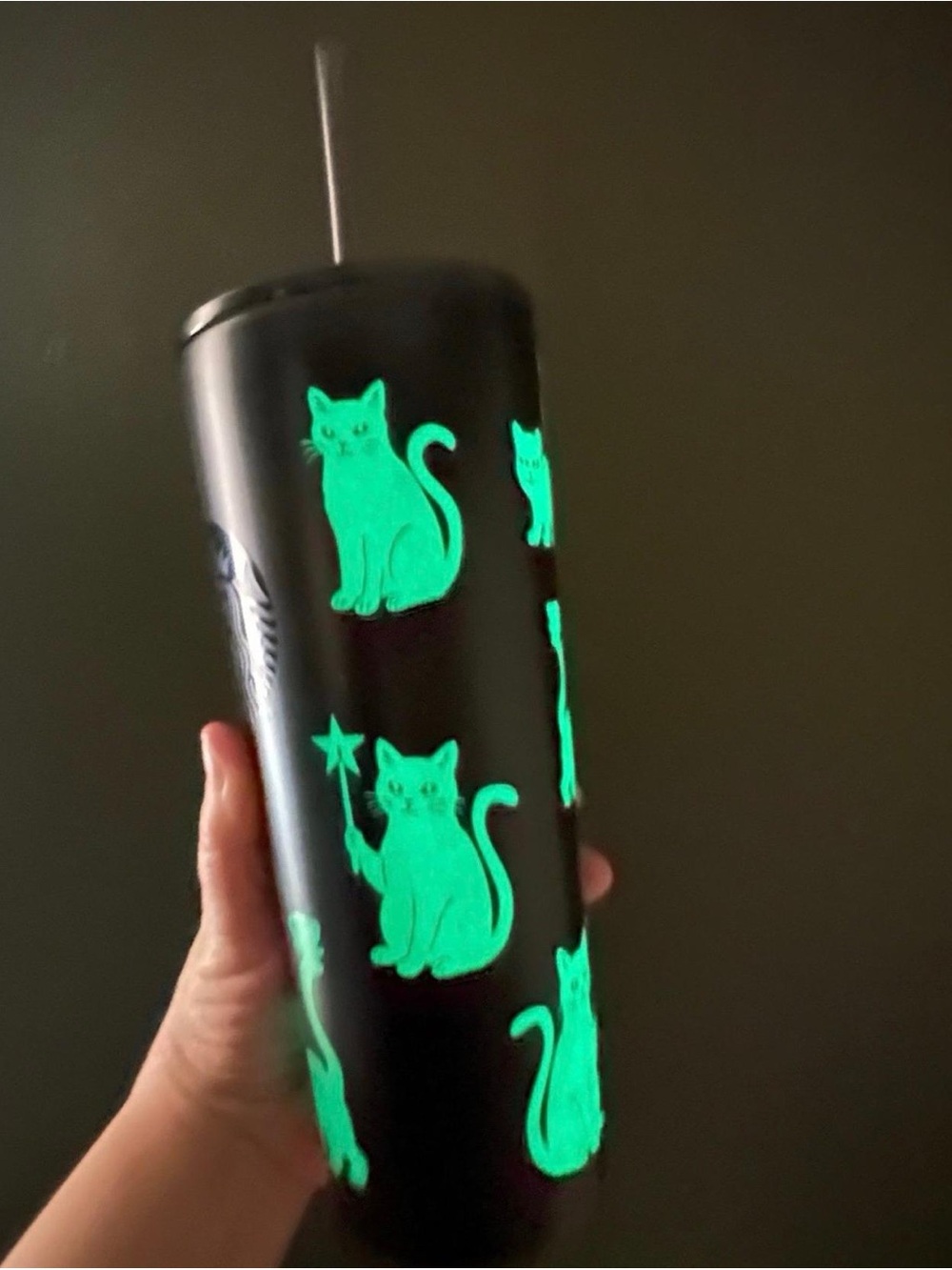 Starbucks 2026 Black Cat glow in the dark tumbler. New with Tag. 🖤🐈⬛